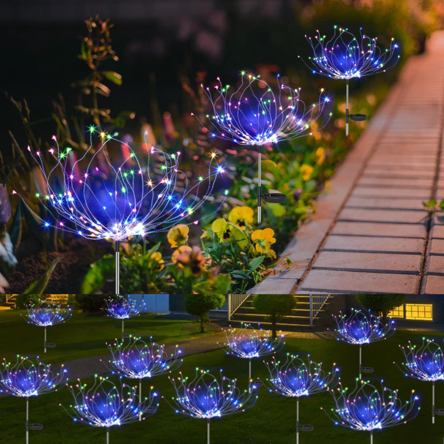 120LED Solar Firework Lights Garden Christmas Decorations