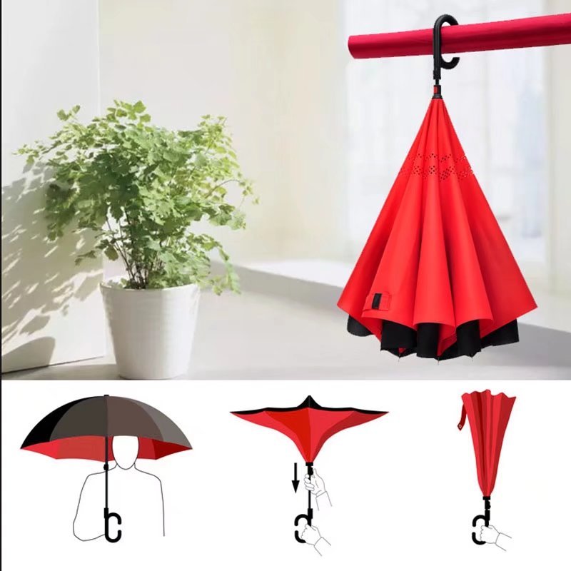 Inverted Umbrella with C-shaped Handle