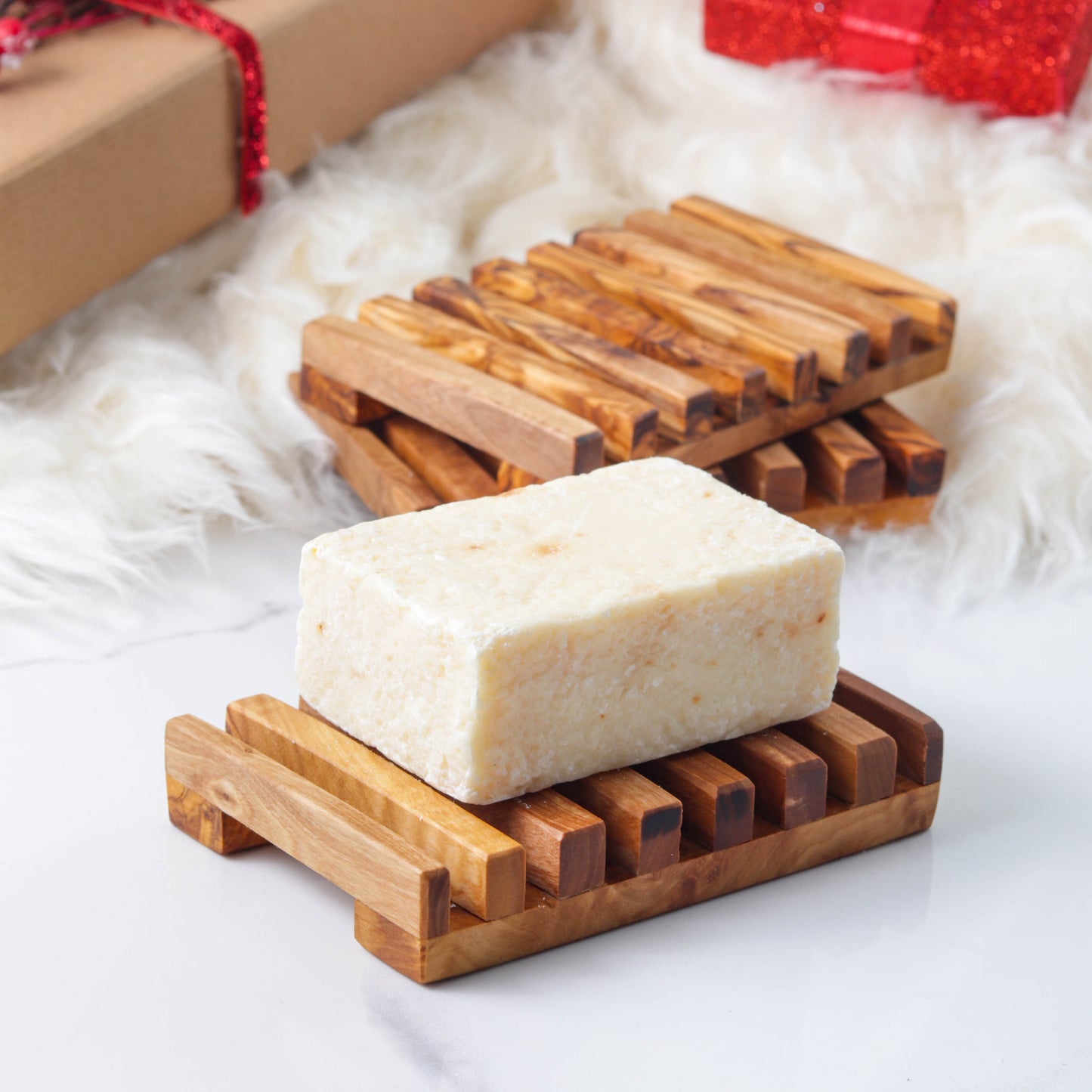 Handmade Soap Dish with 8 Bars – My Olive Wood Bath Treasure