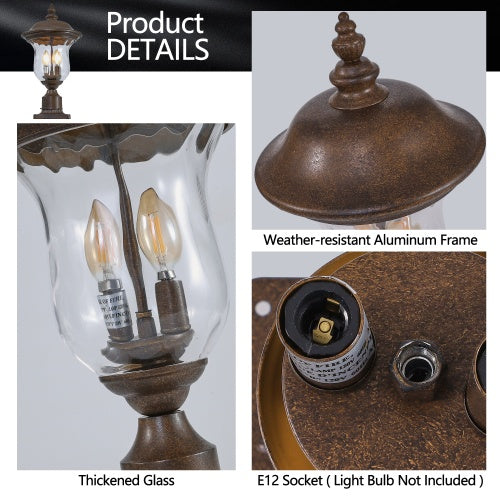 Vintage Outdoor Light Pole Lights, Waterproof Garden Patio Lights, Wal