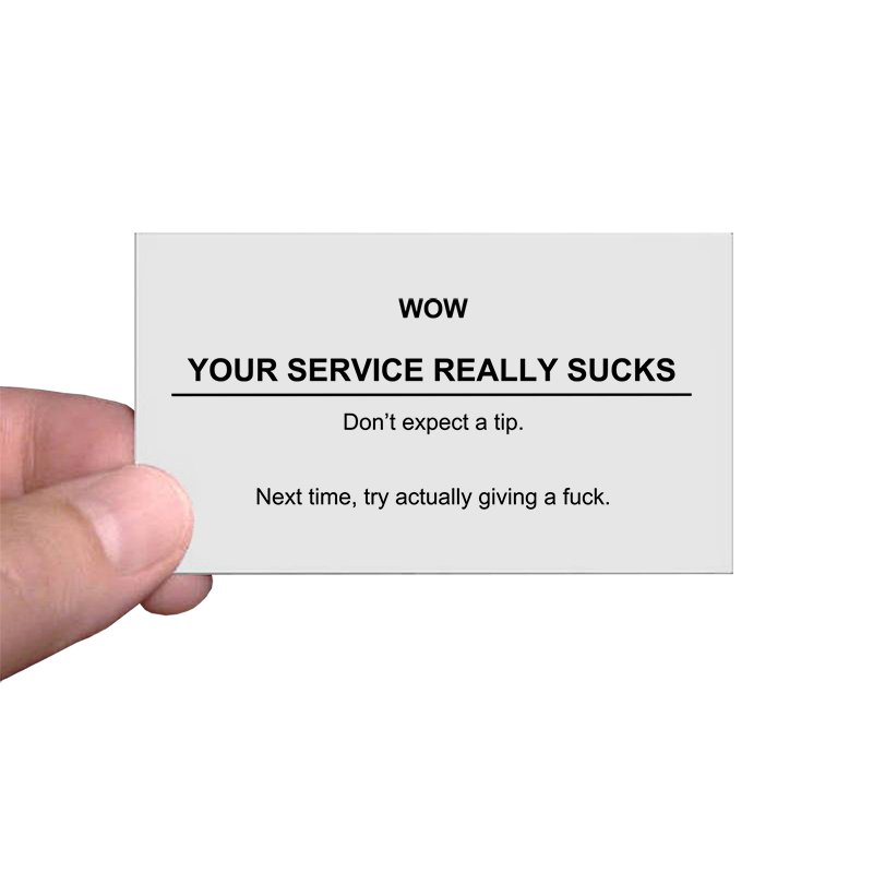 No Tip Card